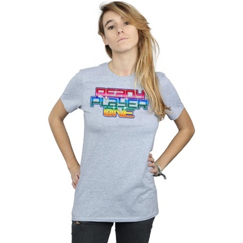 Vêtements Femme T-shirts manches longues Ready Player One Rainbow Logo Gris