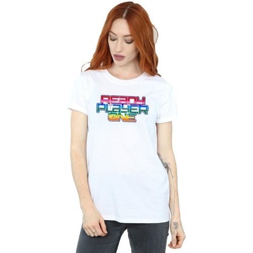 Vêtements Femme T-shirts manches longues Ready Player One Rainbow Logo Blanc