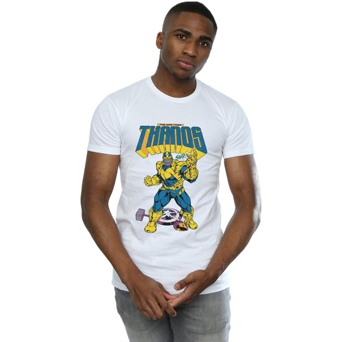 Vêtements Homme T-shirts manches longues Marvel Thanos Mad Titan Snap Blanc