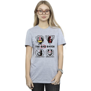 Vêtements Femme T-shirts manches longues Star Wars: Bad Batch Clone Force 99 Gris