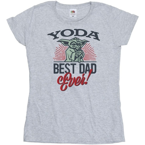 Vêtements Femme T-shirts manches longues Disney Mandalorian Yoda Dad Gris