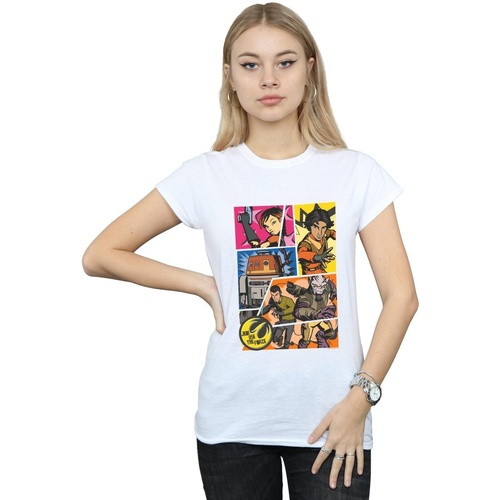 Vêtements Femme T-shirts manches longues Disney Rebels Comic Strip Blanc