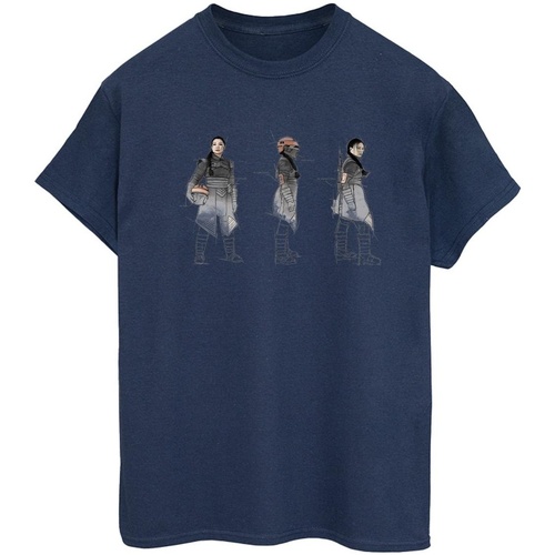 Vêtements Femme T-shirts manches longues Disney The Book Of Boba Fett Fennec Painted Concept Bleu