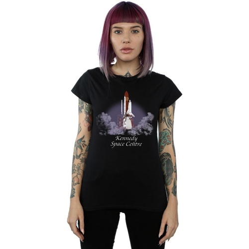 Vêtements Femme T-shirts manches longues Nasa Kennedy Space Centre Lift Off Noir