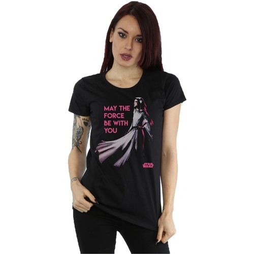 Vêtements Femme T-shirts manches longues Disney Princess Leia Force Noir