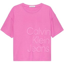 Vêtements Fille T-shirts manches courtes Calvin Klein Jeans IG0IG02346 Rose