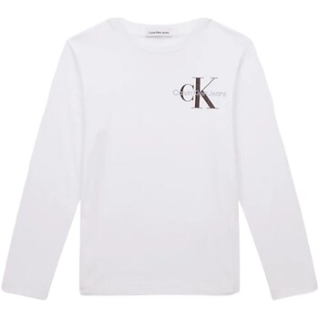 Vêtements Garçon T-shirts manches longues Calvin Klein JEANS cotton IB0IB01457 Blanc