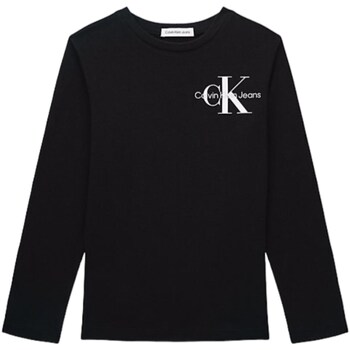 Vêtements Garçon T-shirts manches longues Calvin Klein Fashion JEANS IB0IB01457 Noir