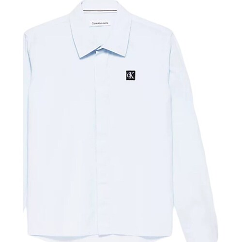 Vêtements Garçon Chemises manches longues Calvin Klein Herringbone JEANS IB0IB01962 Bleu