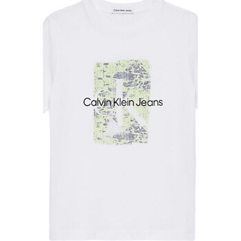 Vêtements Garçon T-shirts manches longues Calvin Klein Adidas JEANS IB0IB01971 Blanc