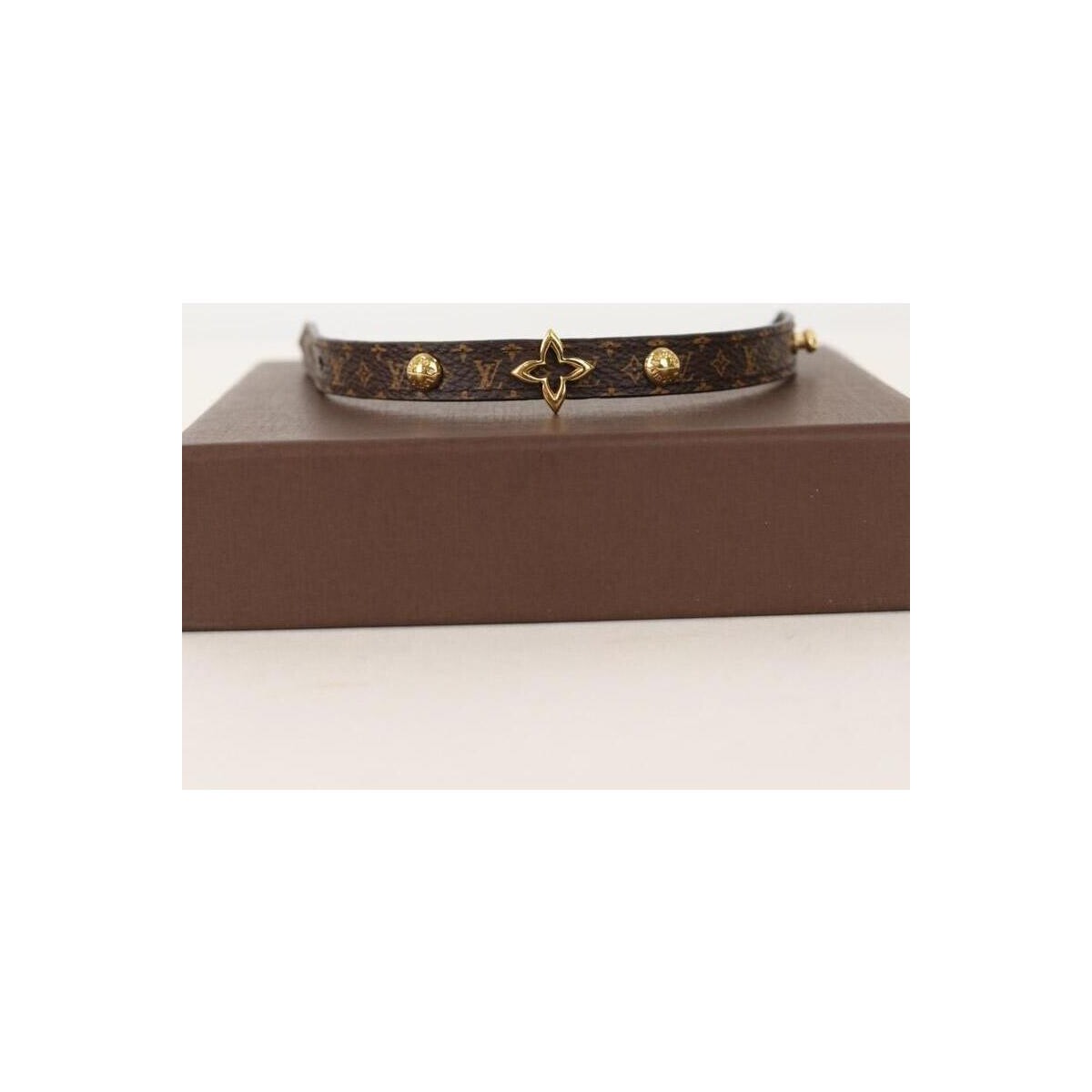 Montres & Bijoux Femme Bracelets Louis Vuitton Bracelet Blooming en cuir Marron