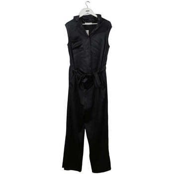 Vêtements Femme Combinaisons / Salopettes Saint Laurent crocodile effect leather beltnt Combinaison en soie Noir