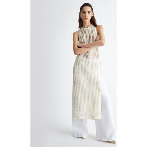 Vêtements Femme Robes Liu Jo Robe en maille crochet Blanc