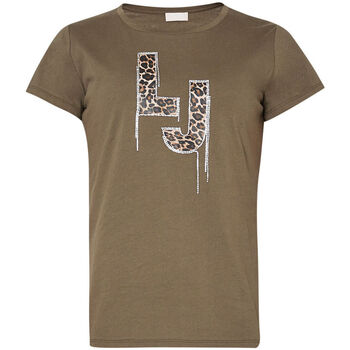 Vêtements Femme kids logo print t shirt dress item Liu Jo T-shirt avec logo et strass Vert