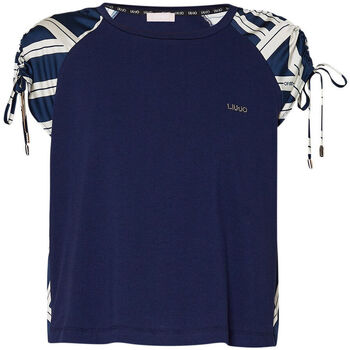 Vêtements Femme Parures de lit Liu Jo T-shirt en satin imprimé Bleu