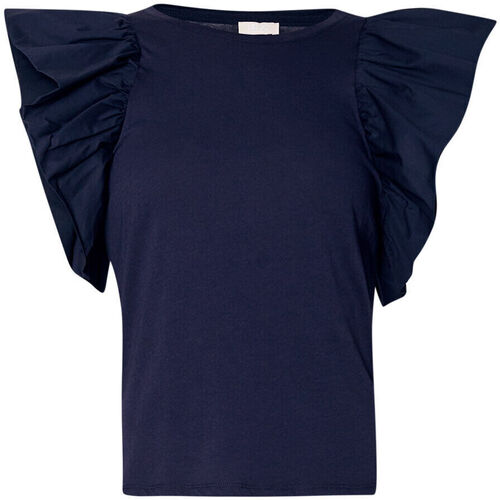 Vêtements Femme Parures de lit Liu Jo T-shirt en jersey et popeline Bleu