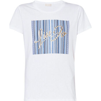 Vêtements Femme T-shirts Lace-up & Polos Liu Jo T-shirt avec imprimé à rayures et logo Multicolore
