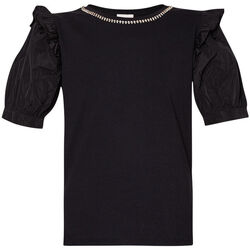 Vêtements Femme Shorts & Bermudas Liu Jo T-shirt en jersey et taffetas Noir