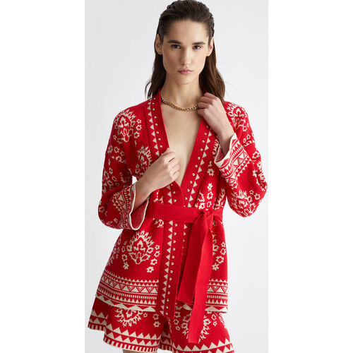 Vêtements Femme Gilets / Cardigans Liu Jo Kimono en maille jacquard Rouge