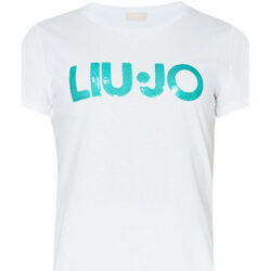 Vêtements Femme La mode responsable Liu Jo T-shirt avec logo et paillettes Blanc