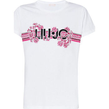 Vêtements Femme Aller au contenu principal Liu Jo T-shirt avec imprimé floral et strass Rose