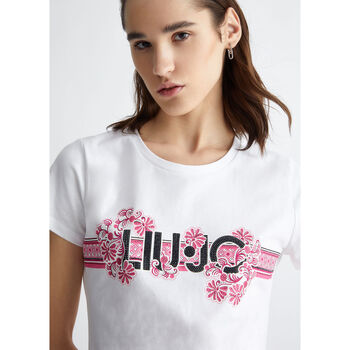 Liu Jo T-shirt avec imprimé floral et strass Rose