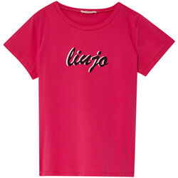 Vêtements Fille La mode responsable Liu Jo T-shirt avec logo et strass Rose