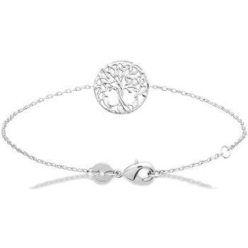 Montres & Bijoux Femme Bracelets Brillaxis Bracelet  argent rhodié arbre de vie Blanc