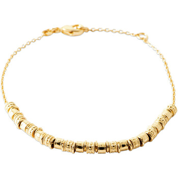 bracelets brillaxis  bracelet  perles ouvragées plaqué or 