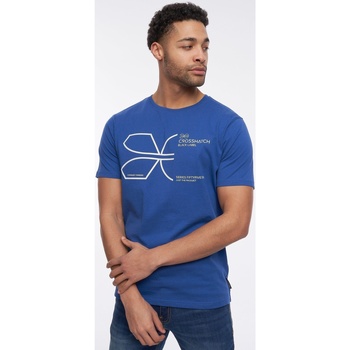 Vêtements Homme T-shirts manches longues Crosshatch Cutups Bleu