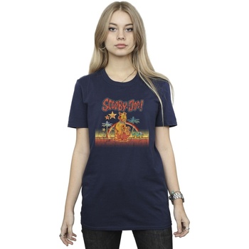 Vêtements Femme T-shirts manches longues Scooby Doo Palm Trees Bleu