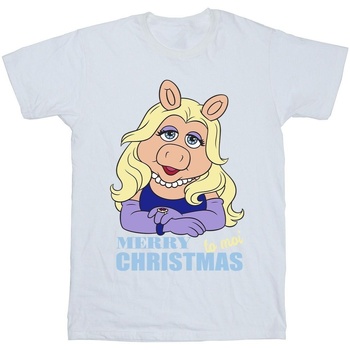 Vêtements Homme T-shirts manches longues Disney Muppets Miss Piggy Queen of Holidays Blanc