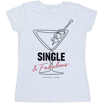 Vêtements Femme T-shirts manches longues Sex And The City Single And Fabulous Blanc