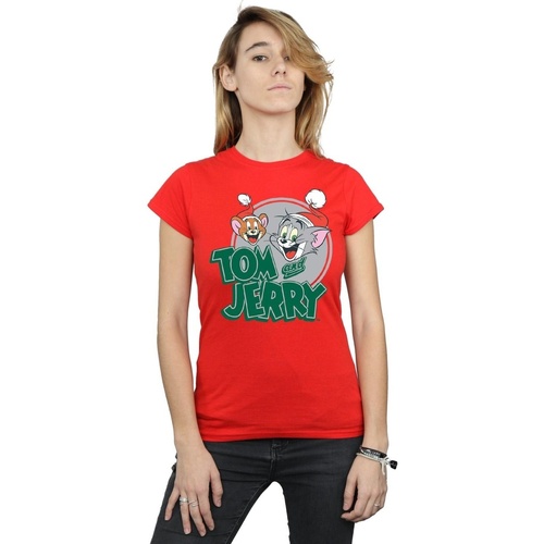 Vêtements Femme T-shirts manches longues Dessins Animés Christmas Greetings Rouge