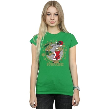 Vêtements Femme T-shirts manches longues Dessins Animés Christmas Surprise Vert