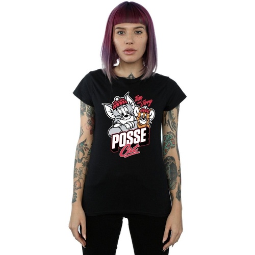 Vêtements Femme T-shirts manches longues Dessins Animés Posse Cat Noir