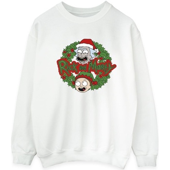 Vêtements Homme Sweats Rick And Morty Christmas Wreath Blanc