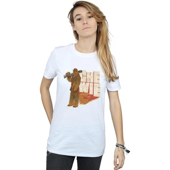 Vêtements Femme T-shirts manches longues Disney Solo Chewie Falcon Blanc