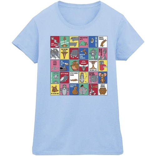 Vêtements Femme T-shirts manches longues Dessins Animés Grid Squares Bleu