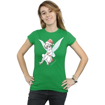 Vêtements Femme T-shirts manches longues Disney Tinkerbell Christmas Fairy Vert