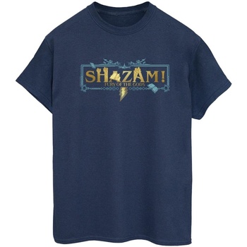 Vêtements Femme T-shirts manches longues Dc Comics Shazam Fury Of The Gods Golden Logo Bleu