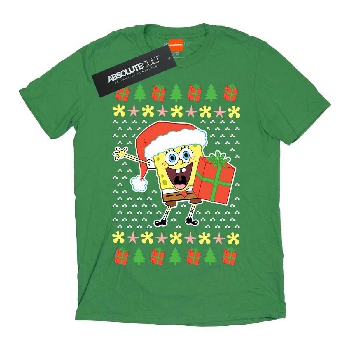 Vêtements Homme T-shirts manches longues Spongebob Squarepants Ugly Christmas Vert