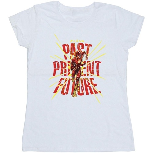 Vêtements Femme T-shirts manches longues Dc Comics The Flash Past Present Future Blanc