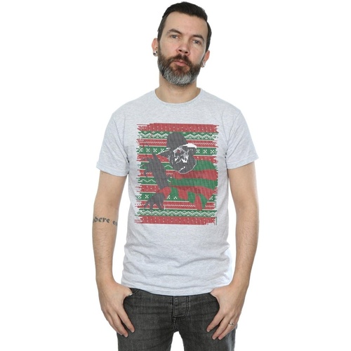 Vêtements Homme T-shirts manches longues A Nightmare On Elm Street Christmas Fair Isle Gris