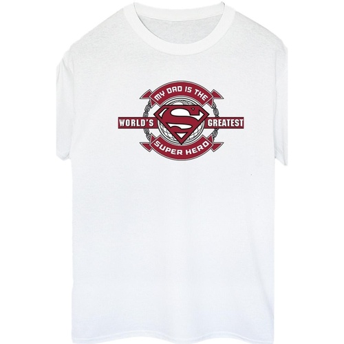 Vêtements Femme T-shirts manches longues Dc Comics Superman Super Hero Blanc