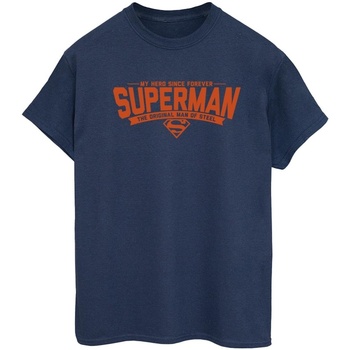 Vêtements Femme T-shirts manches longues Dc Comics Superman Hero Dad Bleu