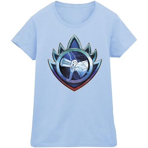 Vêtements Femme T-shirts manches longues Marvel Thor Love And Thunder Stormbreaker Crest Bleu