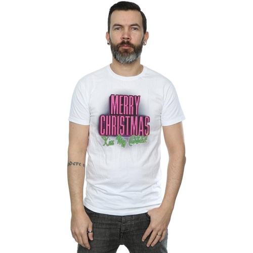 Vêtements Homme T-shirts manches longues National Lampoon´s Christmas Va Kiss My Ass Blanc