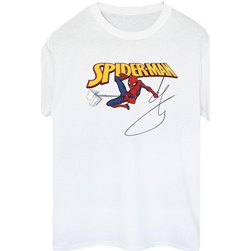 Vêtements Femme T-shirts manches longues Marvel Spider-Man With A Book Blanc