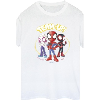 Vêtements Femme T-shirts manches longues Marvel Spidey And His Amazing Friends Sketch Blanc